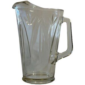 Vintage Clear Pressed Glass Pitcher with Ice Lip Excellent Condition Marked 13